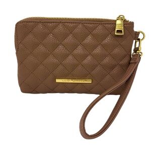 STEVE MADDEN soft pink wristlet wallet quilted with zipper
